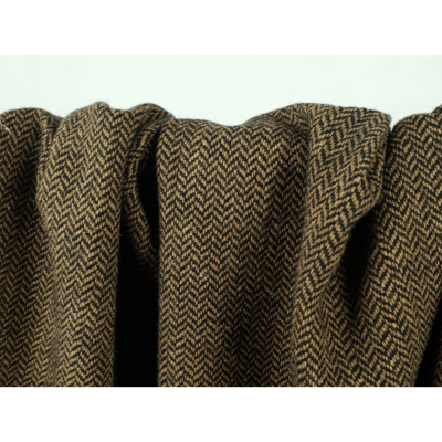 Coupon Lainage Léger Chevron Camel / Noir 50 cm x 150 cm