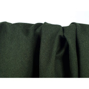 Tissu Lainage Velours de Laine Kaki Chiné / Noir