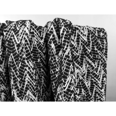 Tissu Maille Tricot Graphique Black & White