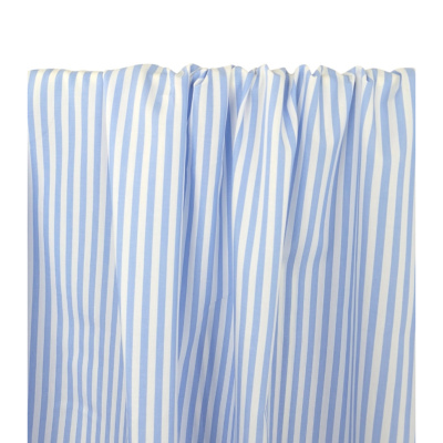 Tissu Popeline 100 % Coton Blanc / Bleu