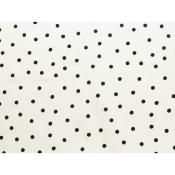 Tissu Satin de Coton Pois Ecru & Noir