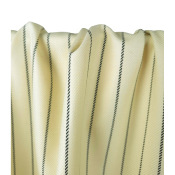 Tissu Sergé Laine / Coton Rayé Ecru / Marine