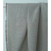 Tissu Toile 100 % Coton Rayures Café / Ecru