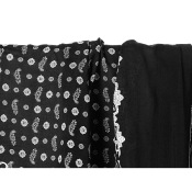 Tissu Voile de Viscose Bandana Placé Noir