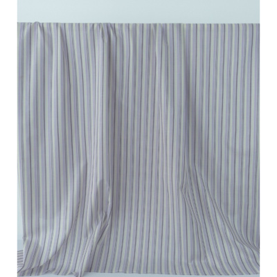 Tissu Voile de Coton Rayures Butter Yellow & Parme