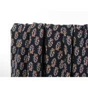 Coupon Voile de Viscose Ethnique Noir 80 cm x 144 cm