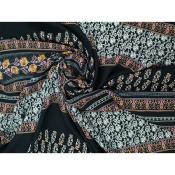 Coupon Voile de Viscose Fleurs Ethniques Patchwork 100 cm x 140 cm
