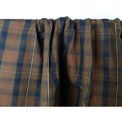 Tissu Toile de Coton Ciré Déperlant TARTAN Choco