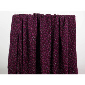 Tissu Voile de Viscose Bordeaux Fleurette Fuchsia 