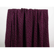 Tissu Voile de Viscose Bordeaux Fleurette Fuchsia 