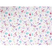 Coupon Voile de Coton Rayures Jacquard Imprimé Fleurs 60 cm x 135 cm