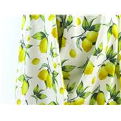 Tissu Jersey FUJI Citrons Blanc