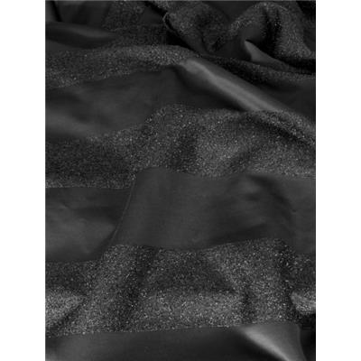 Tissu Rayure Tissé Lurex Noir / Noir