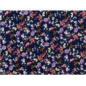 Tissu Jersey Viscose / Elasthanne Floral Marine