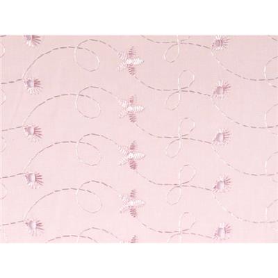 Tissu Broderie Anglaise Rose