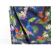 Coupon Jersey Coton / Elasthanne Tropical Bleu Nuit 90 cm x 150 cm