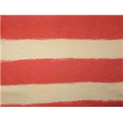 Tissu Jersey Coton Flammé Imprimé Rayures Corail / Abricot