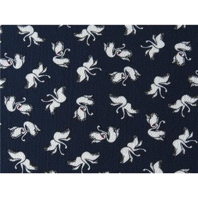 Tissu Crepe LONDRES Marine Imprimé Cygnes