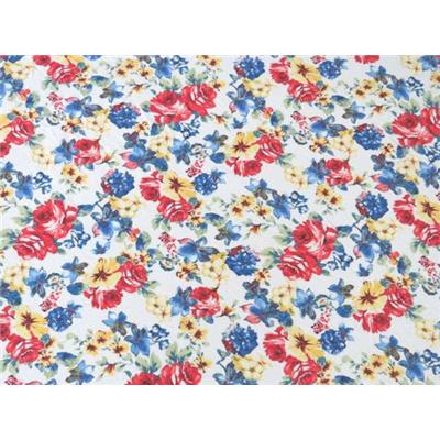 Tissu Jacquard Blanc Imprimés Fleurs