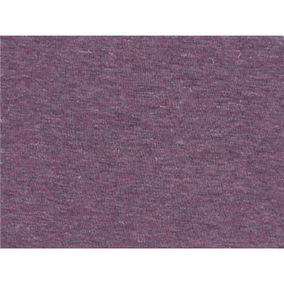 Tissu Jersey Coton Prune Chiné / Lurex Argent