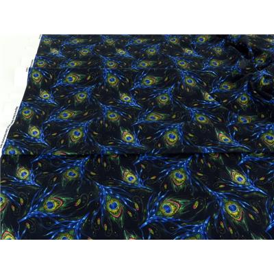 Tissu Jersey FUJI Plumes de Paon