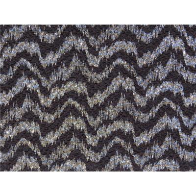 Tissu Jersey Structuré Imprimé Vague Foil Argent