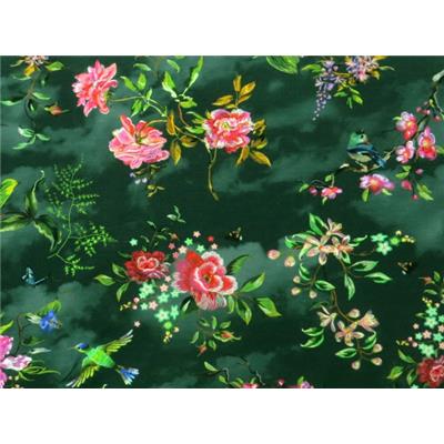 Tissu Jersey VENISE Fleurs, Oiseaux, Tie & Dye