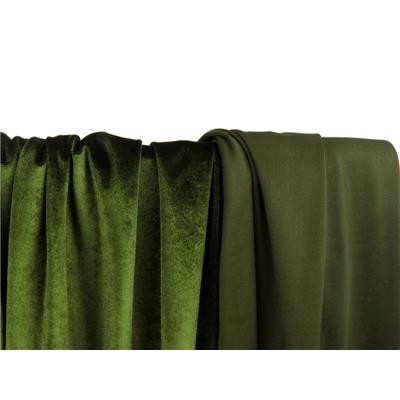 Tissu Maille Velours Lisse Vert Olive