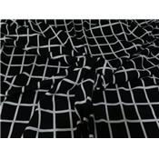 Tissu Maille Milano Carreaux Fenêtres Noir