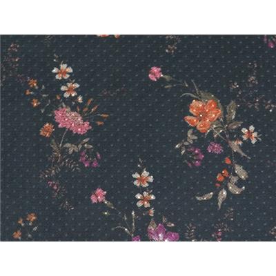 Coupon Plumetis Filet Imprimé Fleurs 80 cm x 140 cm