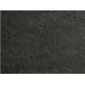 Tissu Simili Cuir Noir Gaufrés Motifs Fleurs