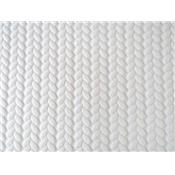 Tissu Jersey Matelassé Motif Nattes Blanc