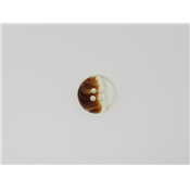 Bouton Rond Transparent Beige / Brun Marbré 15 mm