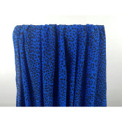 Tissu Crepe de Chine 100 % Soie Léo Bleu Cobalt