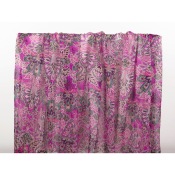 Tissu Voile Fleurs Ethniques Fuchsia