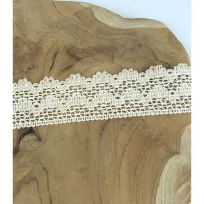 Galon Macramé 100 % Coton Beige 50 mm