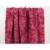 Tissu Double Gaze Fleurs Ethniques Rose / Rouge