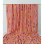 Tissu Crepe de Chine 100 % Soie Graphic LINES Rose