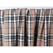 Tissu Flanelle Poly / Viscose TARTAN Beige & Noir