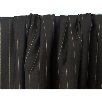 Tissu Lainage Tailleur 100 % Laine Choco Rayures TENNIS Beige
