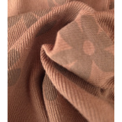 Tissu Maille Côte 1X1 Fleurs Choco