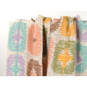 Tissu Maille Crochet Patchwork Parme