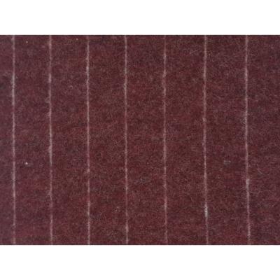 Tissu Maille Flanelle Rayures TENNIS Bordeaux / Ecru