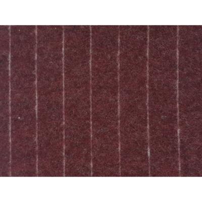 Tissu Maille Flanelle Rayures TENNIS Bordeaux / Ecru