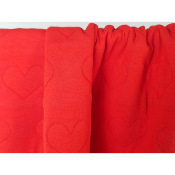 Tissu Maille Matelassé Coeur Rouge