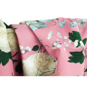 Tissu Ottoman 100 % Coton Roses Rose