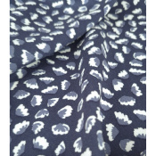 Tissu Twill de Viscose Abstract Flower Bleu Ardoise