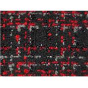 Tissu Tweed Noir / Rouge / Gris / Fils Brillants Noir