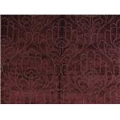 Tissu Velours Jacquard Floral Bordeaux