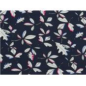 Tissu Jersey Viscose / Elasthanne Marine Imprimé Fleurs